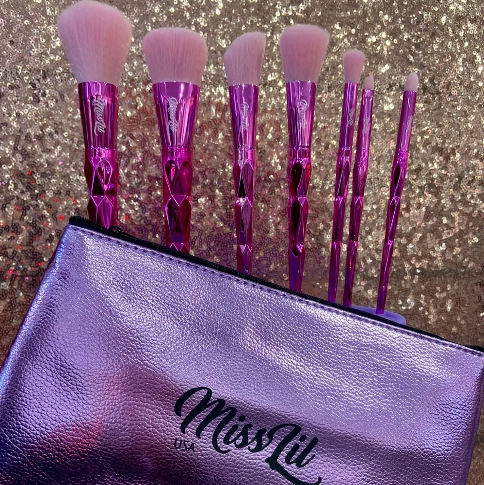 7 pieces Diamond Brush Sets Pink